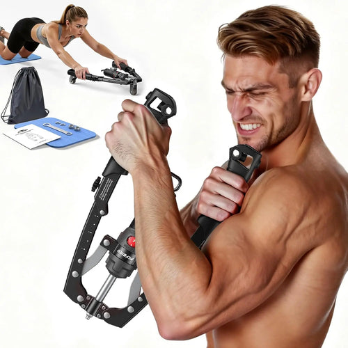 CT1 Adjustable Chest & Arm Trainer 22‑440lbs, 2‑in‑1 Ab Roller Home Gym Equipment for Men Women