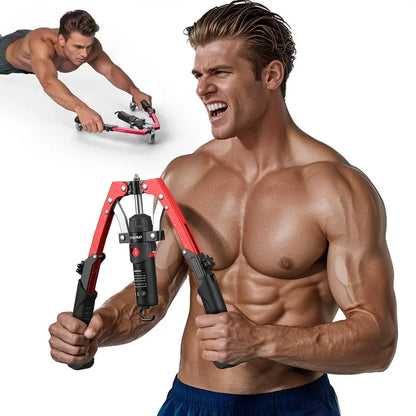 CT1 Adjustable Chest & Arm Trainer 22‑440lbs, 2‑in‑1 Ab Roller Home Gym Equipment for Men Women