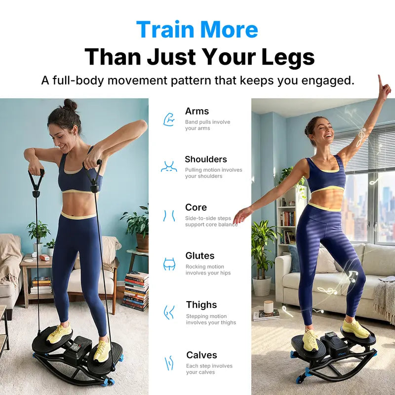 3D Motion Rocking Stepper Machine | 330 lbs Capacity Compact Home Workout Stepper