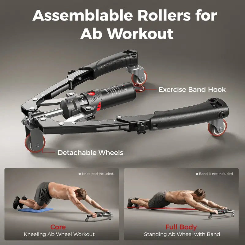 CT1 Adjustable Chest & Arm Trainer 22‑440lbs, 2‑in‑1 Ab Roller Home Gym Equipment for Men Women