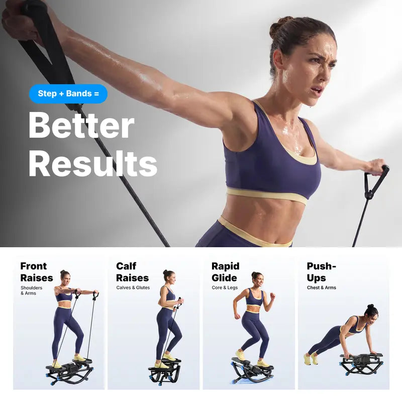 3D Motion Rocking Stepper Machine | 330 lbs Capacity Compact Home Workout Stepper